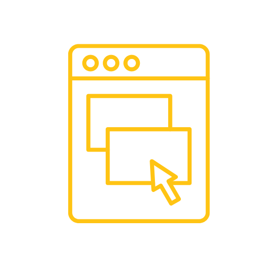 Yellow drag and drop icon